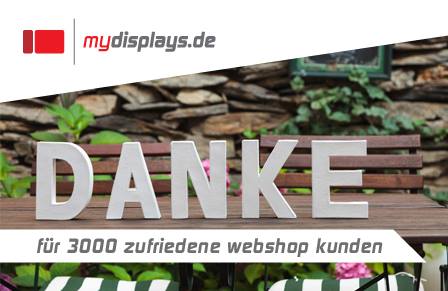 3000 zufriedene Webshop Kunden für mydisplays