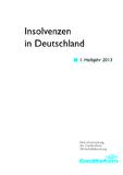 Insolvenzen in Deutschland, 1. Halbjahr 2013