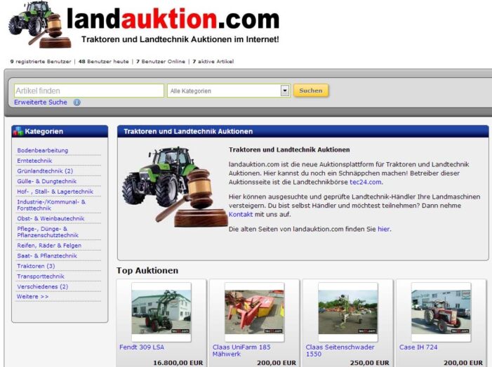 Landauktion – die neue Auktionsplattform für Landmaschinen