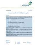 Umicore veröffentlicht Halbjahresergebnis