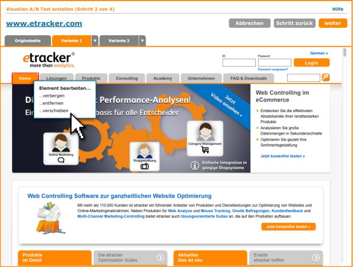 dmexco Produkt-Premiere: etracker Page Optimizer mit integriertem A/B-Testing