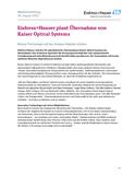 Endress+Hauser plantÜbernahme von Kaiser Optical Systems