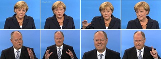 Aktuelle Umfrage von T-Online.de zum Kanzler-TV-Duell:  Merkel überzeugender als Steinbrück