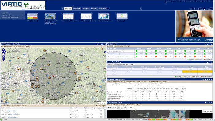 virtic unterstützt das Wettercockpit für die Bauwirtschaft