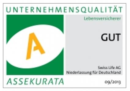 Assekurata zeichnet den Lebensversicherer Swiss Life erneut mit dem Qualitätsurteil „A“ aus (BILD)