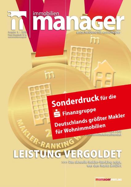 Größter Makler für Wohnimmobilien / LBS Immobilien GmbH und Sparkassen-Finanzgruppe erhalten erneut Top-Platzierungen im Makler-Ranking des Branchen-Fachmagazins „immobilienmanager“ (FOTO)
