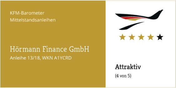 KFM-Mittelstandsanleihen-Barometer – Anleihen-Emission der Hörmann Finance GmbH
