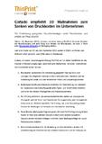 Cortado empfiehlt 10 Maßnahmen zum Senken von Druckkosten im Unternehmen